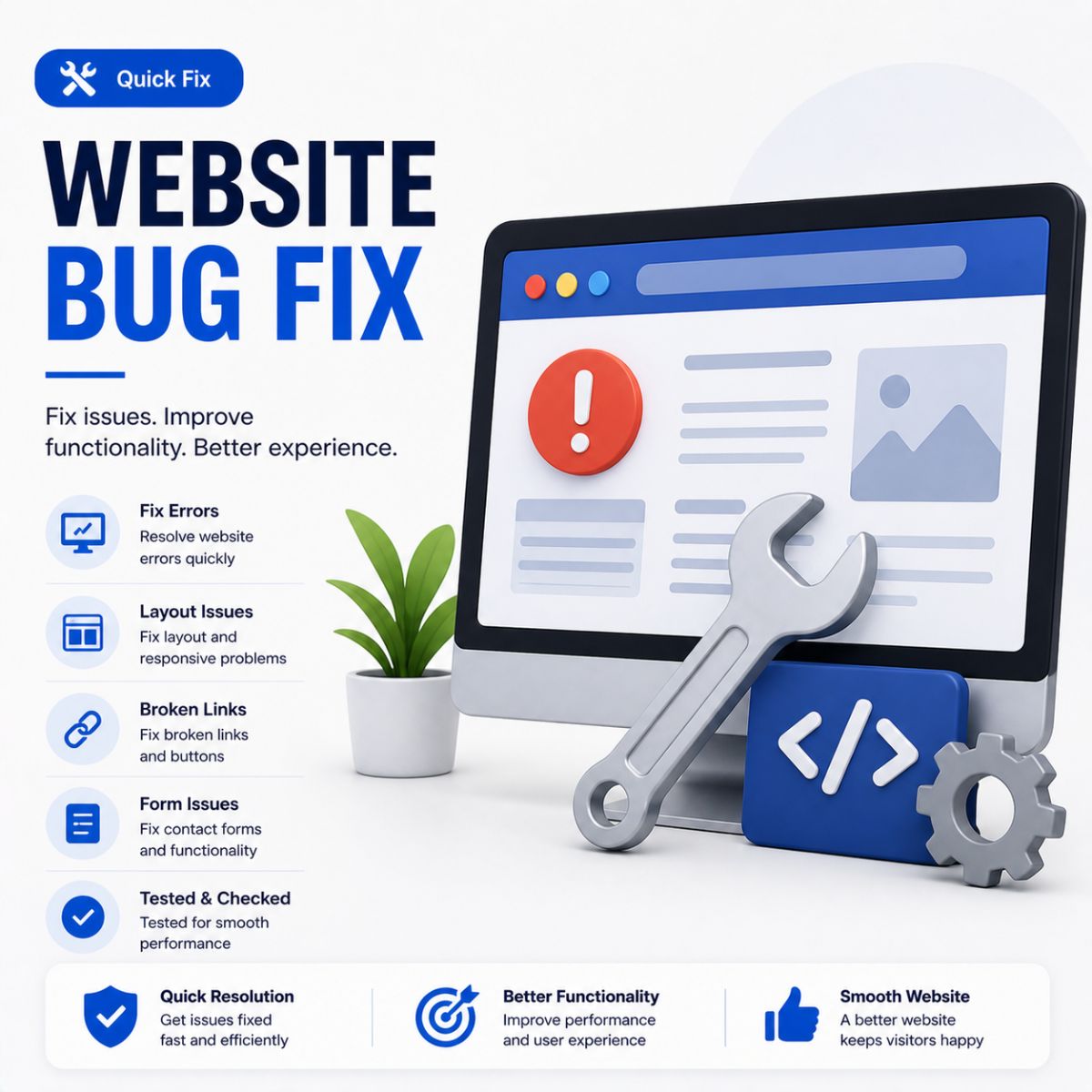 Website Bug Fix – Minor Issues